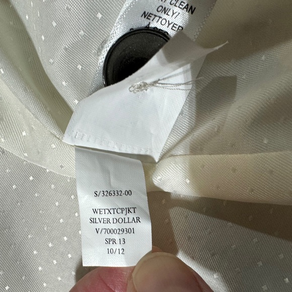 Banana Republic Textured Tweed Jacket Blazer - Beige & Navy Blue - Size 4 - Picture 3 of 6